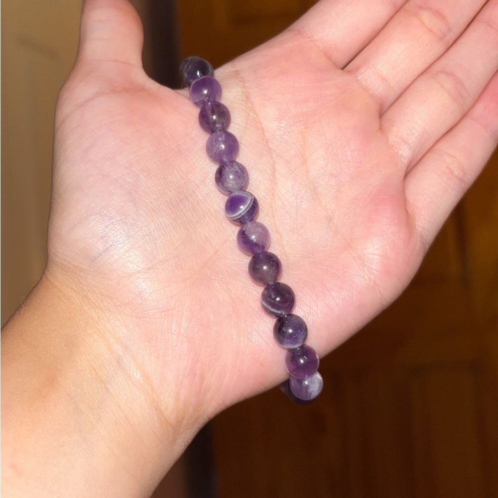 8mm Dark Amethyst Crystal Bracelet💜🔮
